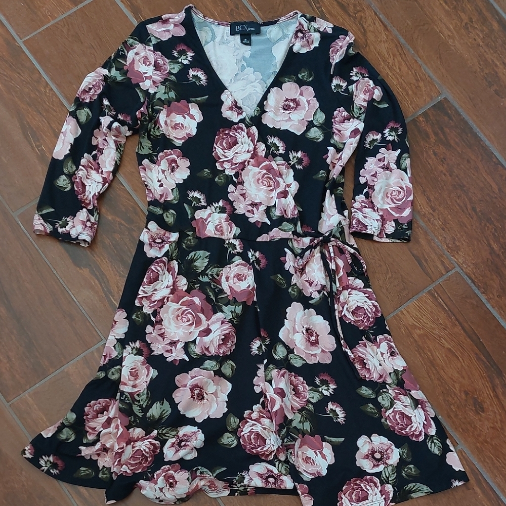 Floral Black and Pink Dress